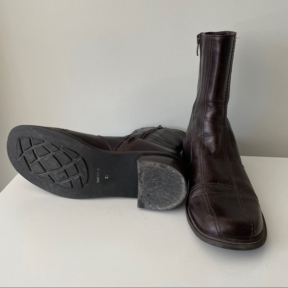 SOLD ON DEPOP Brown Italian Leather Round Toe Boots - Picture 5 of 5